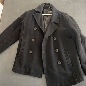 Men’s Kenneth Cole black pea coat, pretty good condition lightly used